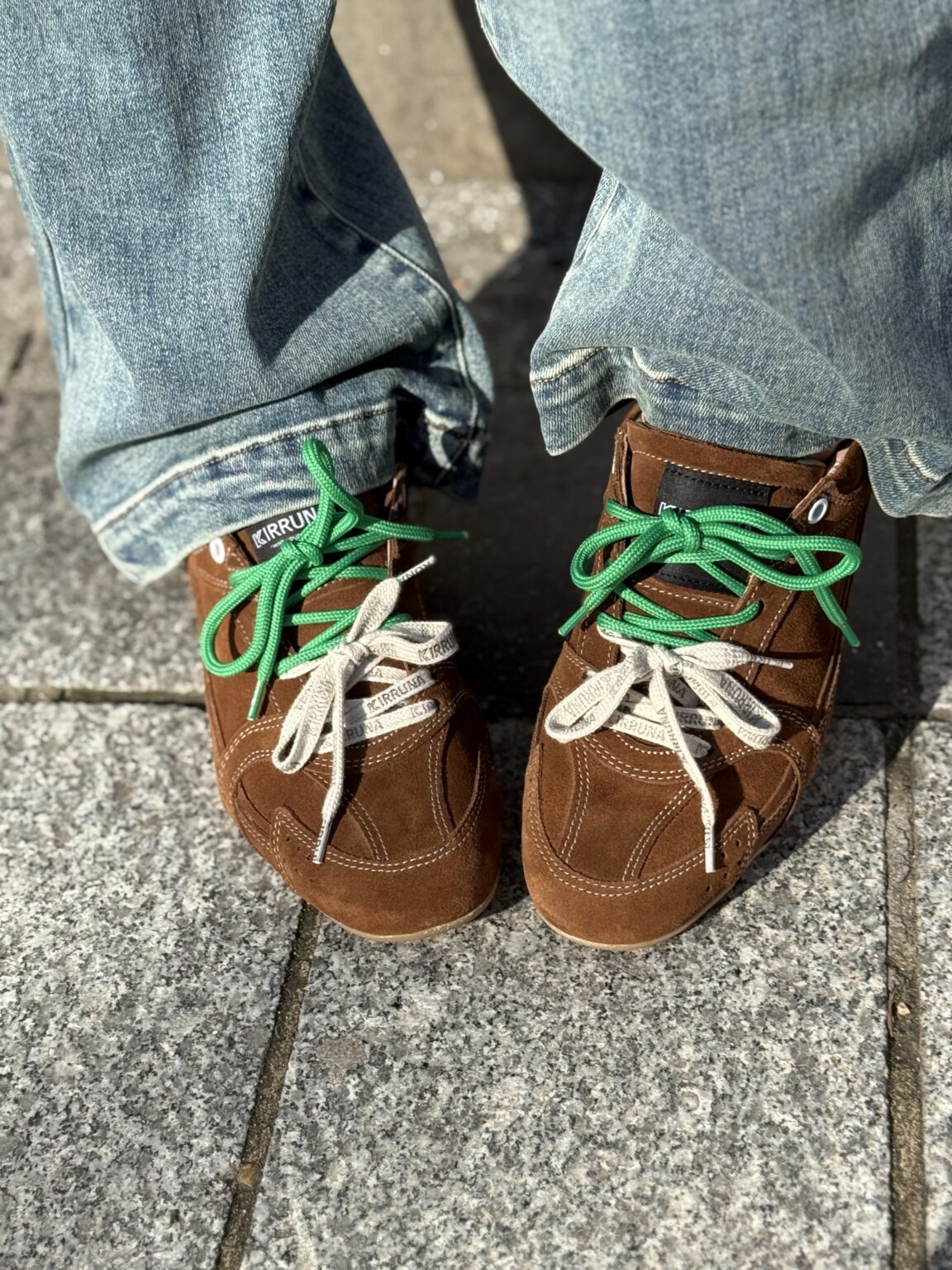 baskets à lacets bicolores horizon 2 marron kirruna
