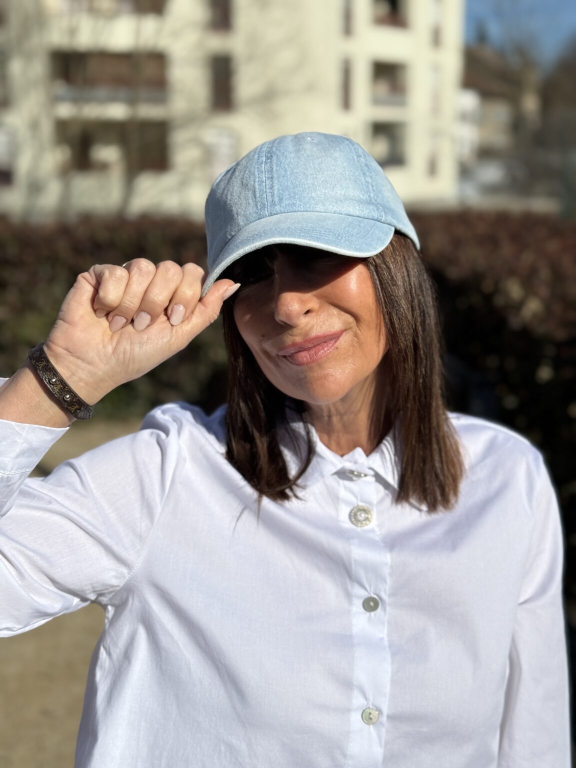 casquette coton bleu denim