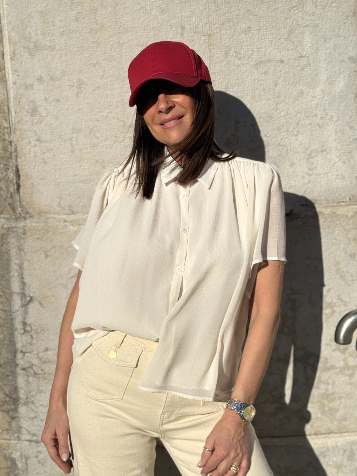 t shirt ajusté manches courtes pivoine veylor