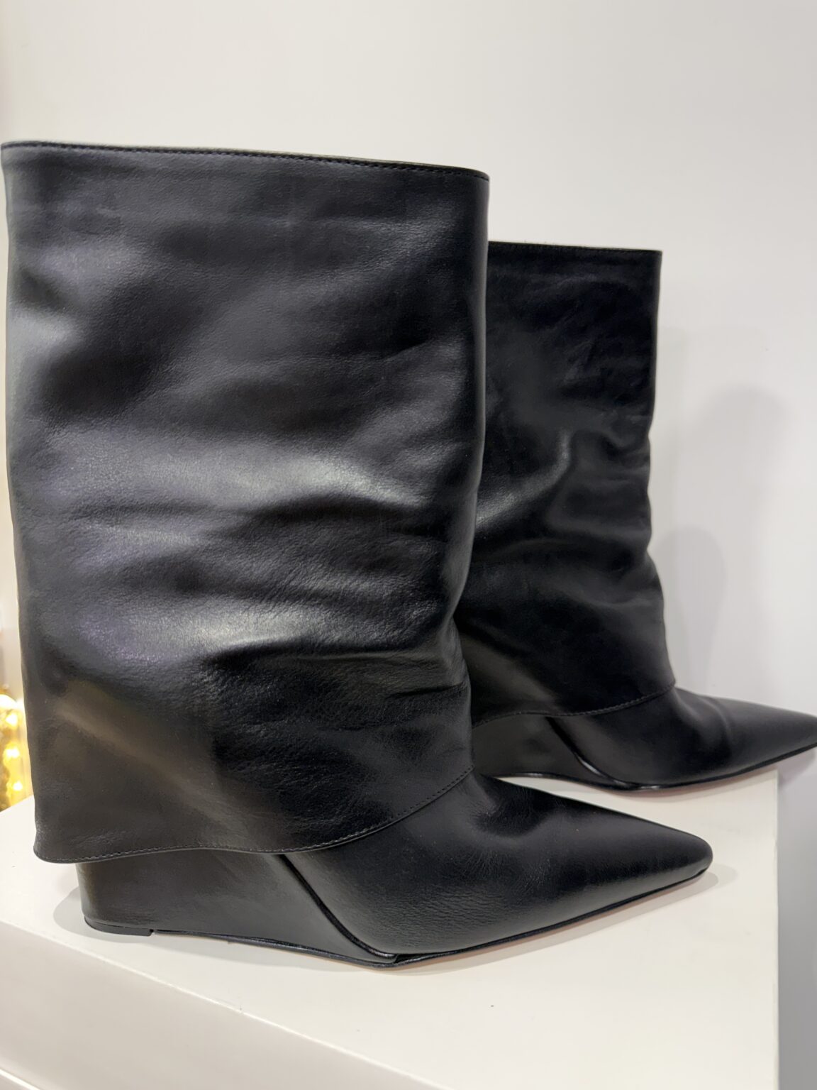 bottines cuir lisse noir