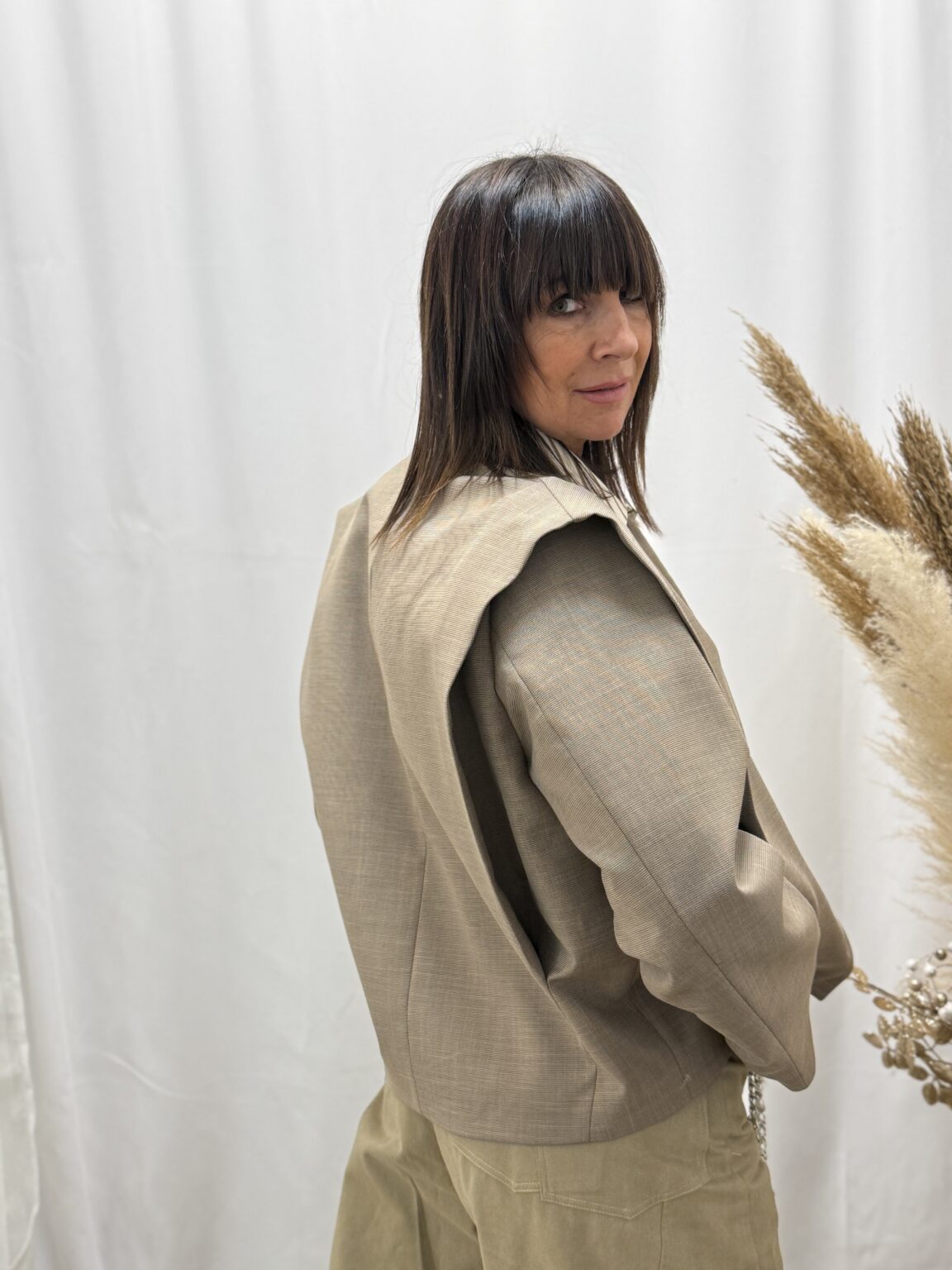 veste blazer oversize beige taupe