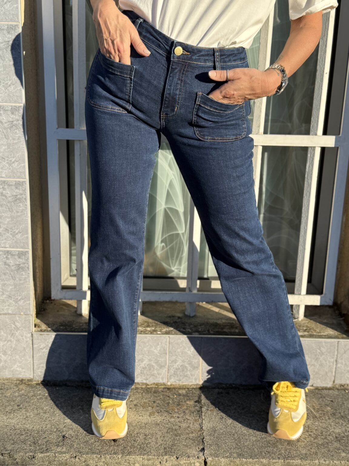 jean flare contrasté stone sonnya