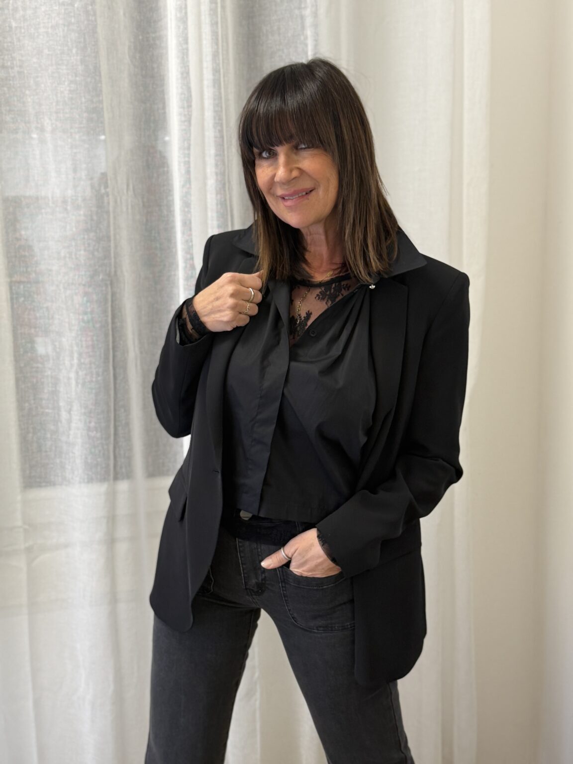 veste blazer droite marine