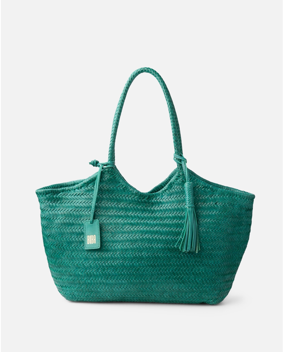 sac baguette en cuir tressé noir perkins biba