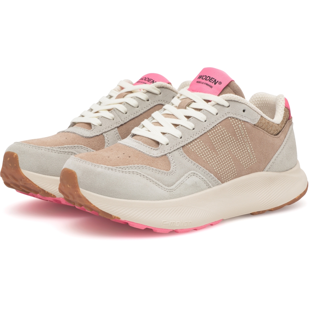 baskets à lacets mathilde runner rose wodden