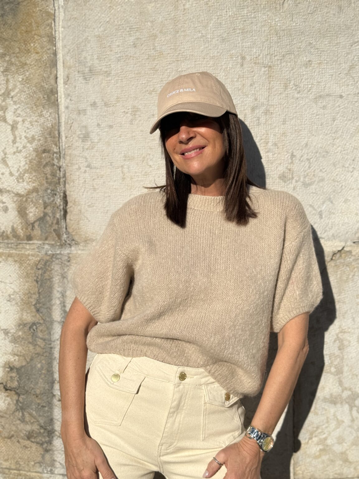 pull maille douce manches courtes sable marie ile de rÉ