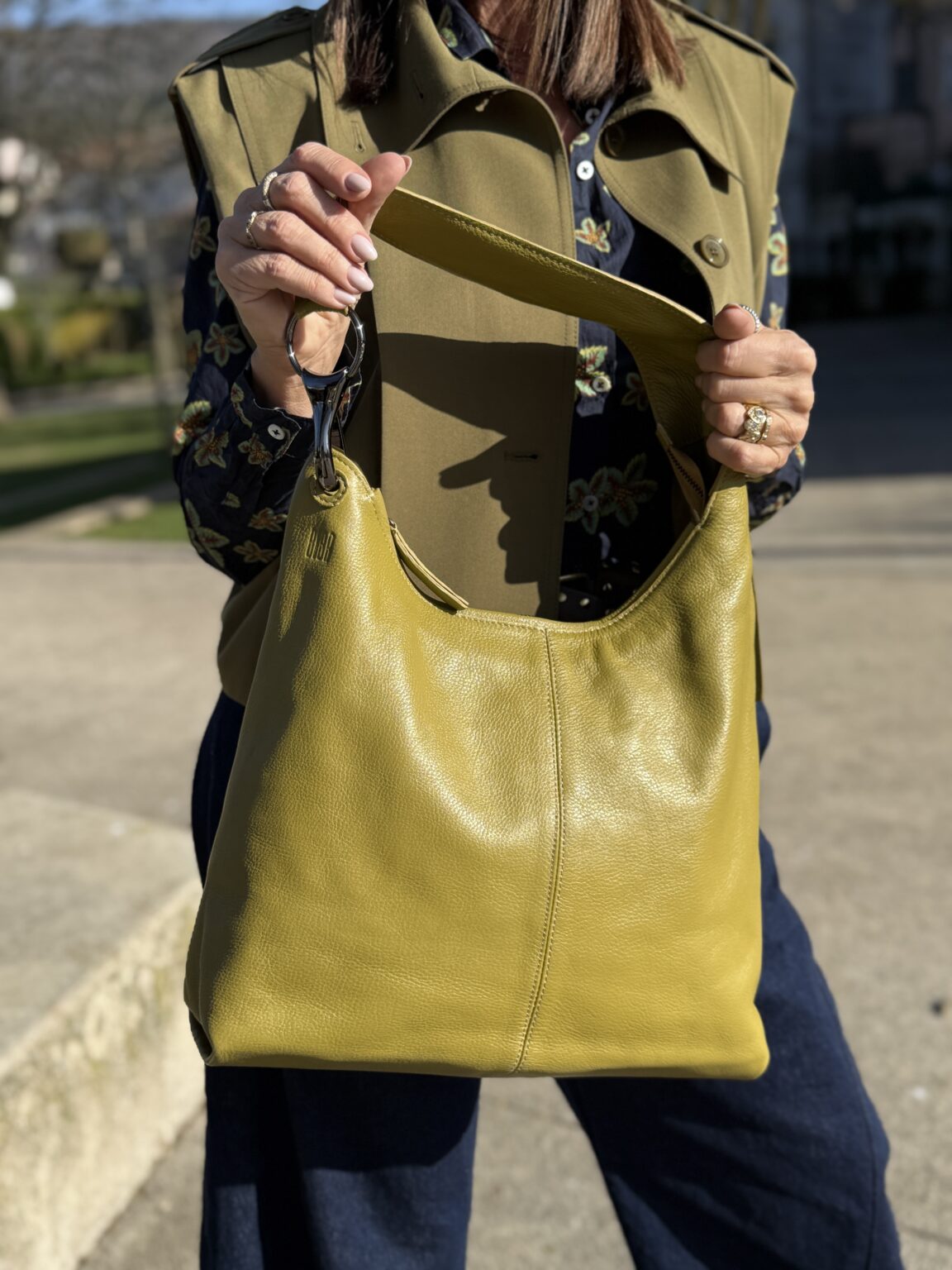 sac épaule en cuir lisse olio