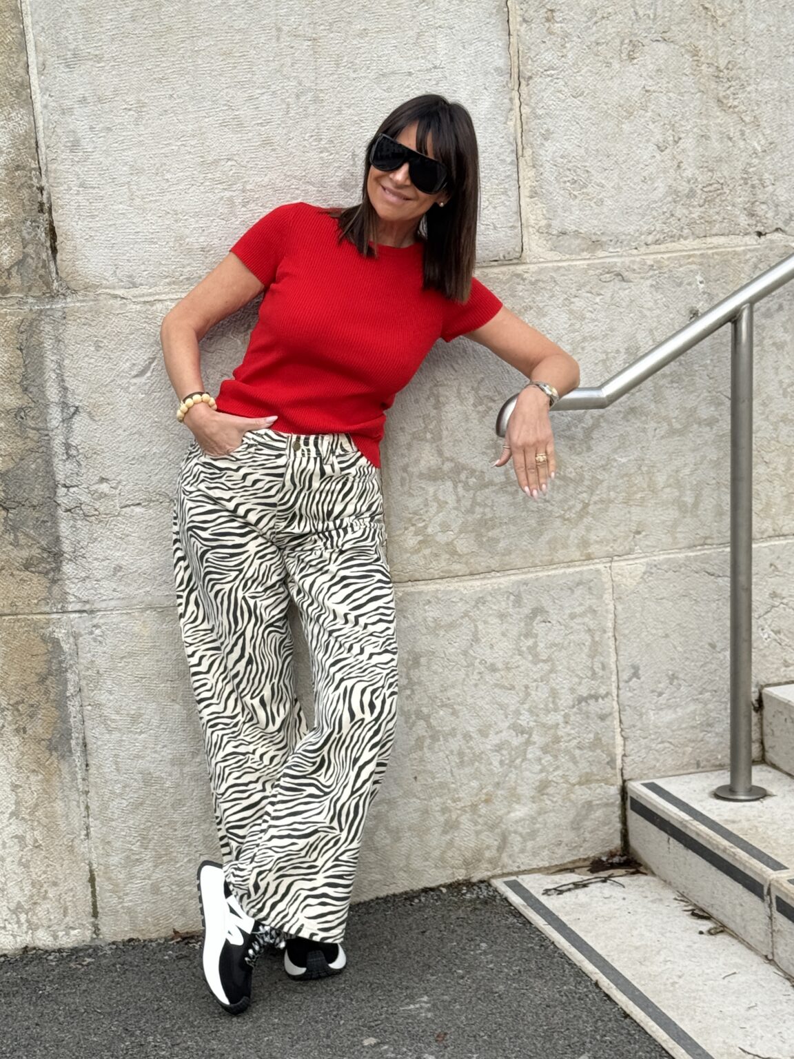 pantalon loose imprimé zèbre socca