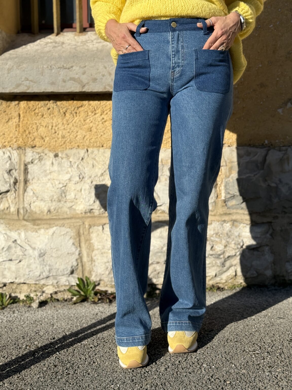jean flare contrasté stone sonnya la petite etoile