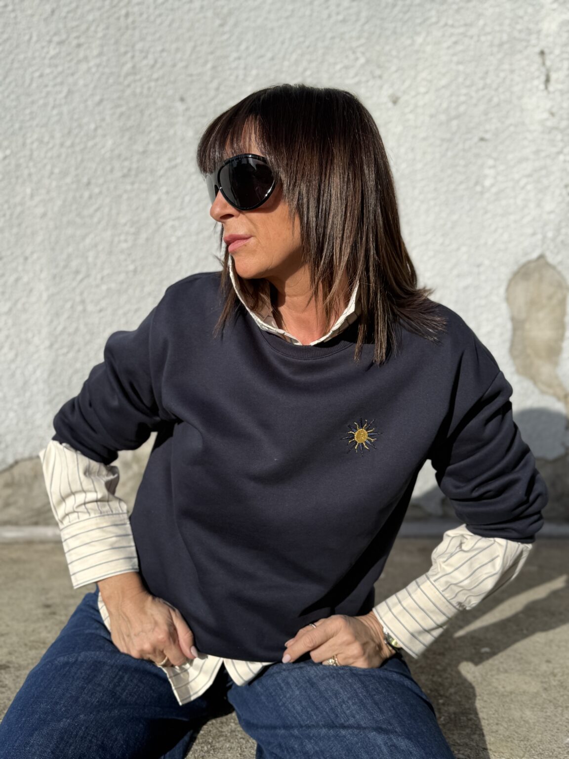 sweat brodé tigre marine tiger