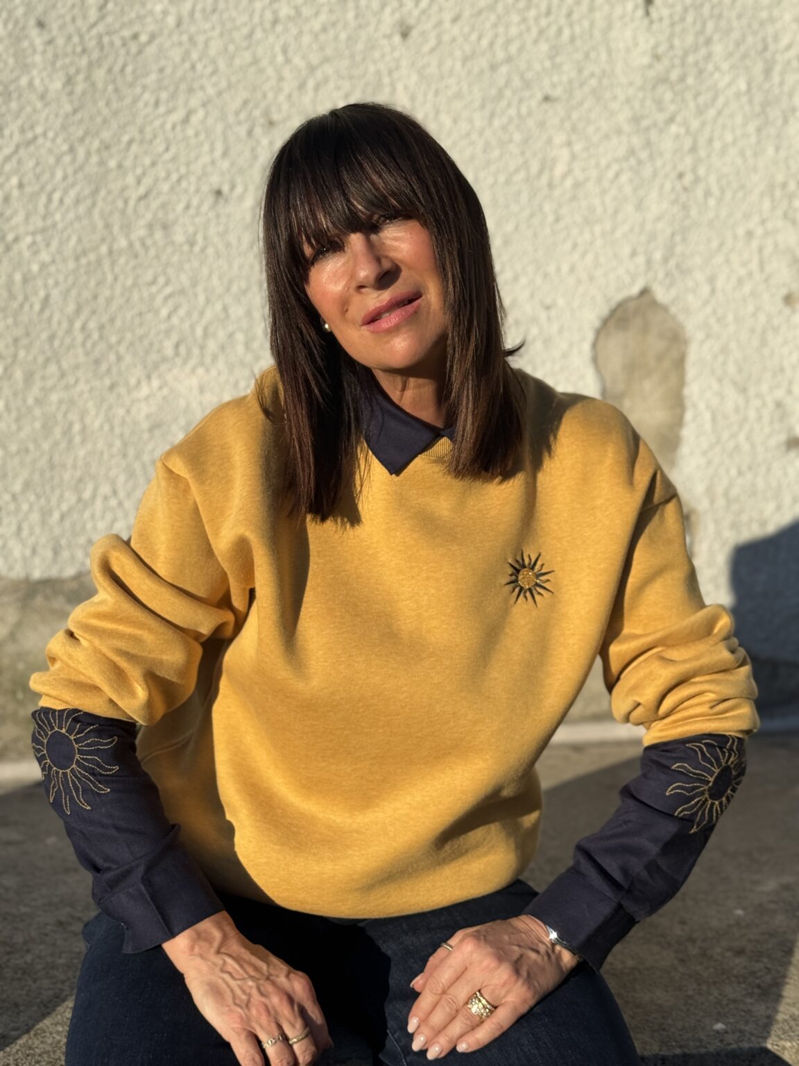 sweat brodé tigre ocre tiger