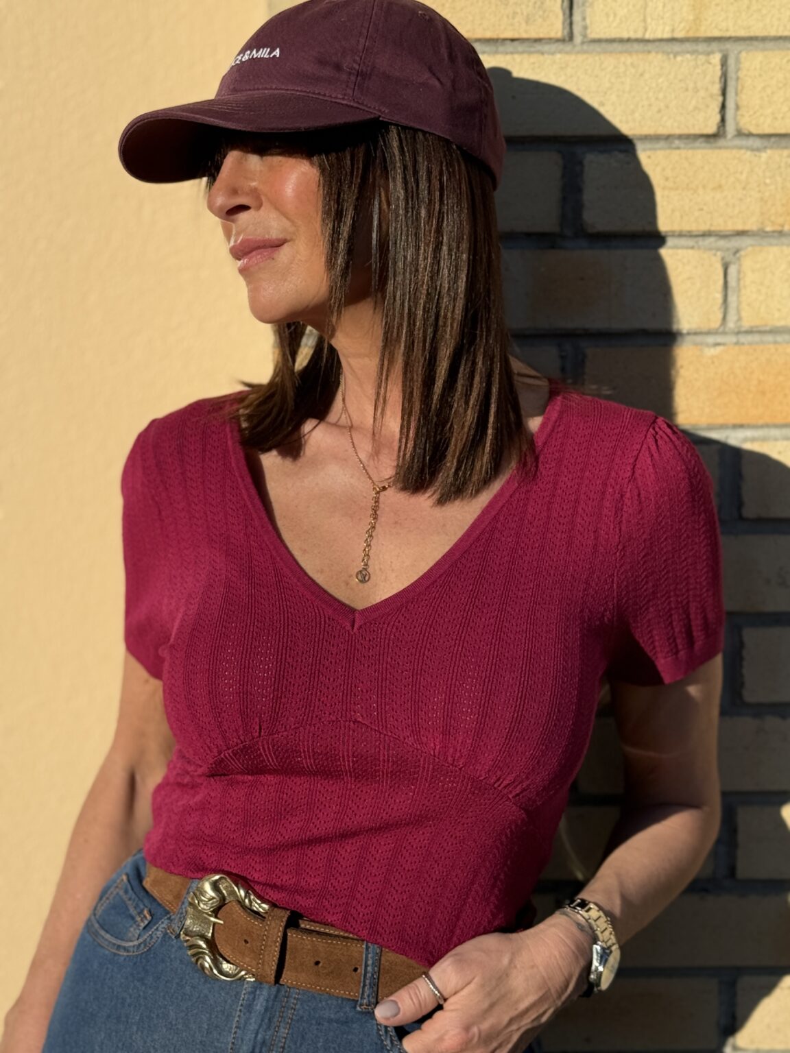 t shirt ajusté manches courtes pivoine veylor