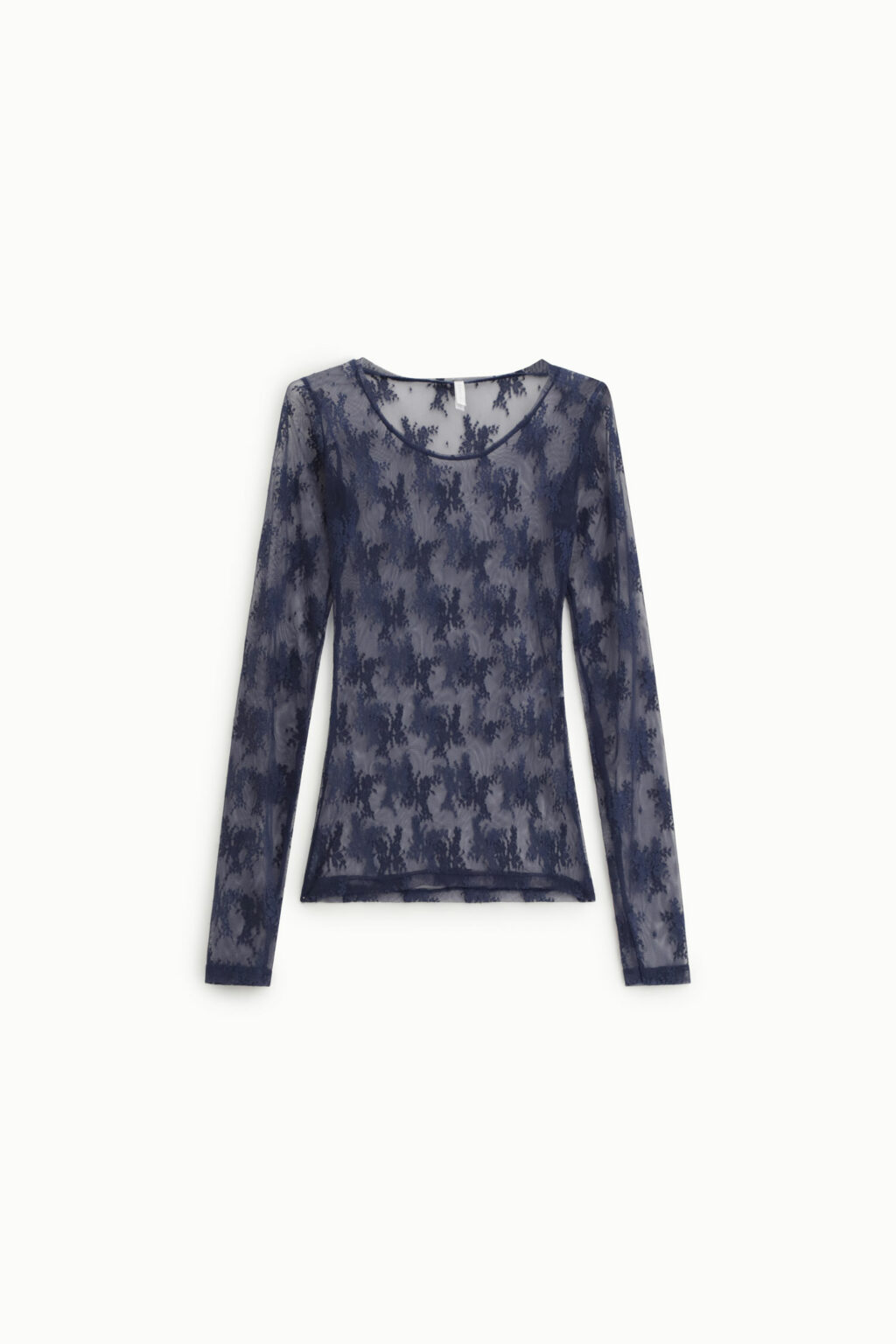 tw91lmx top haut dentelle manches longues bleu marine