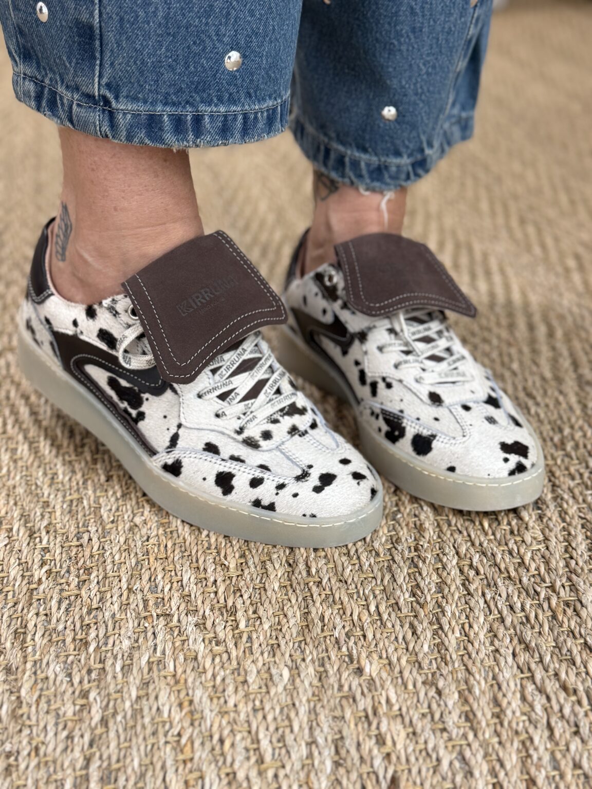 baskets à lacets gulf08 motifs vache kirruna