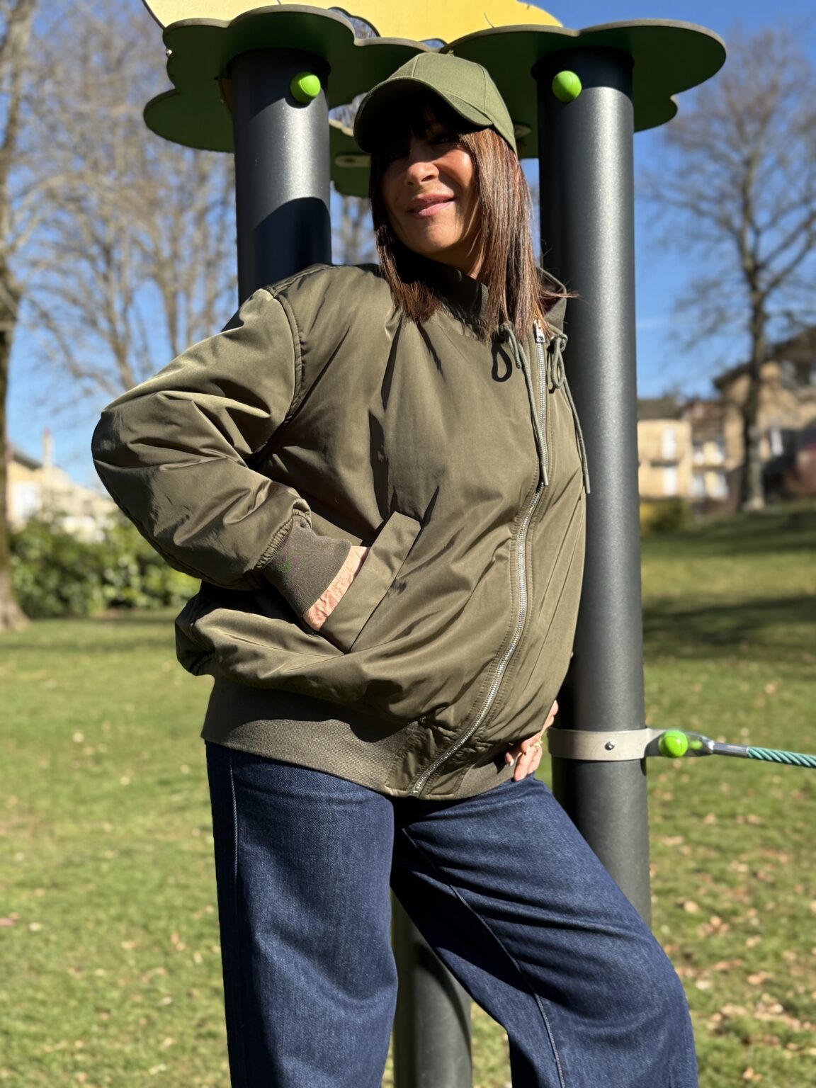 bomber oversize vert olive