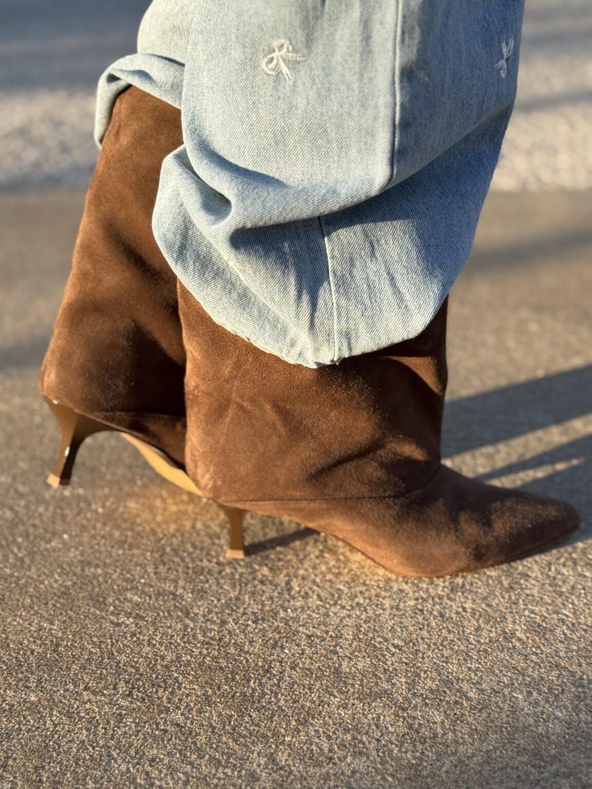 bottines mi mollet noires à talon rd