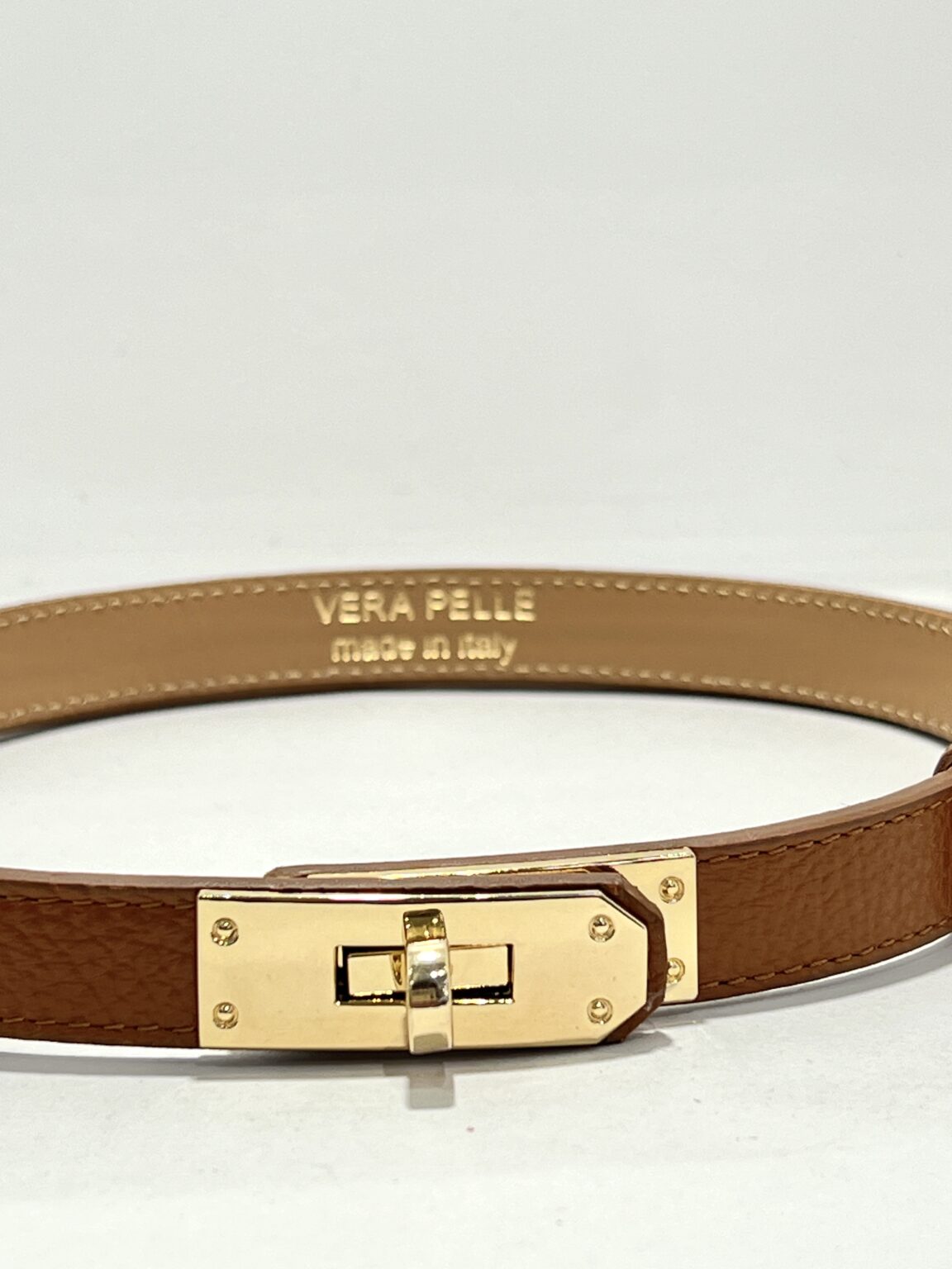 ceinture en cuir réglable bleu pastel