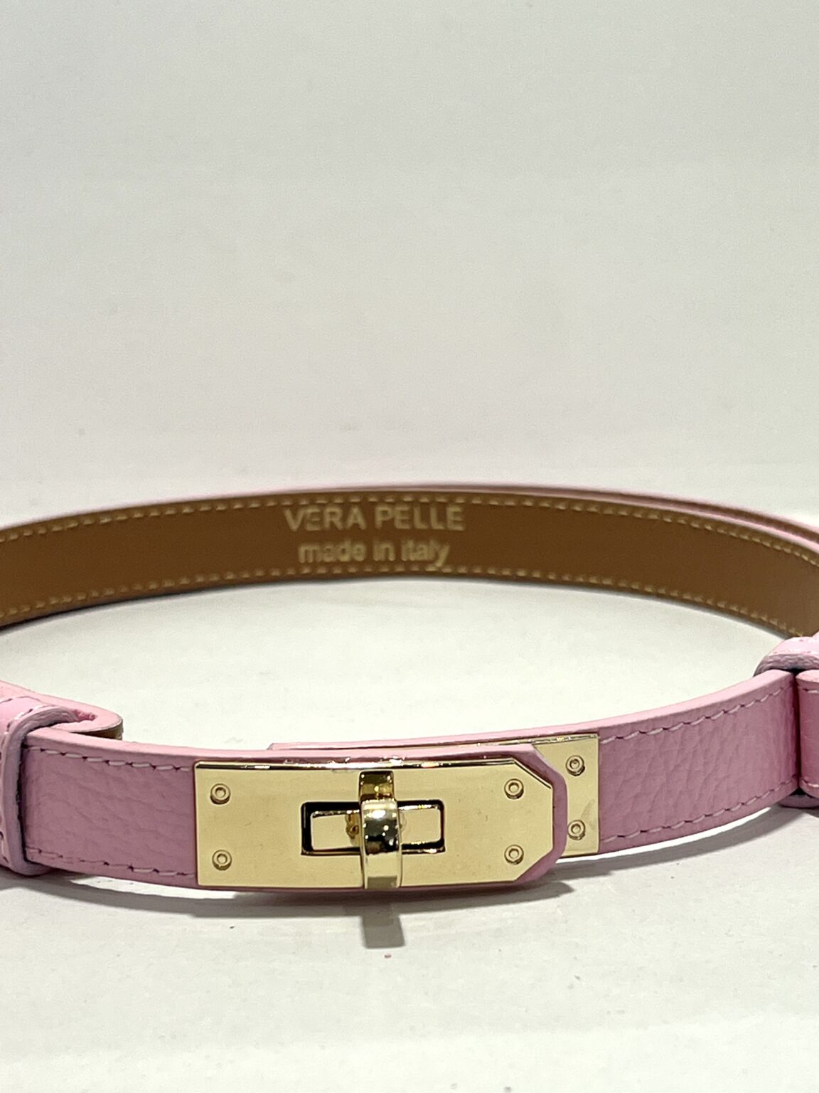 ceinture en cuir réglable bleu pastel