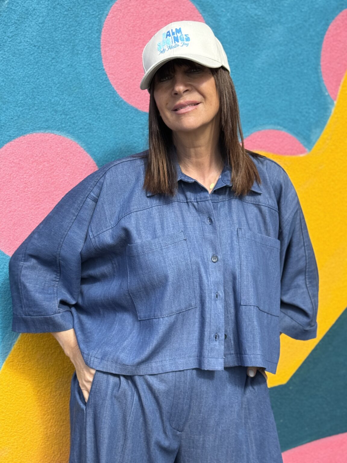 chemise fluide courte en denim imperial