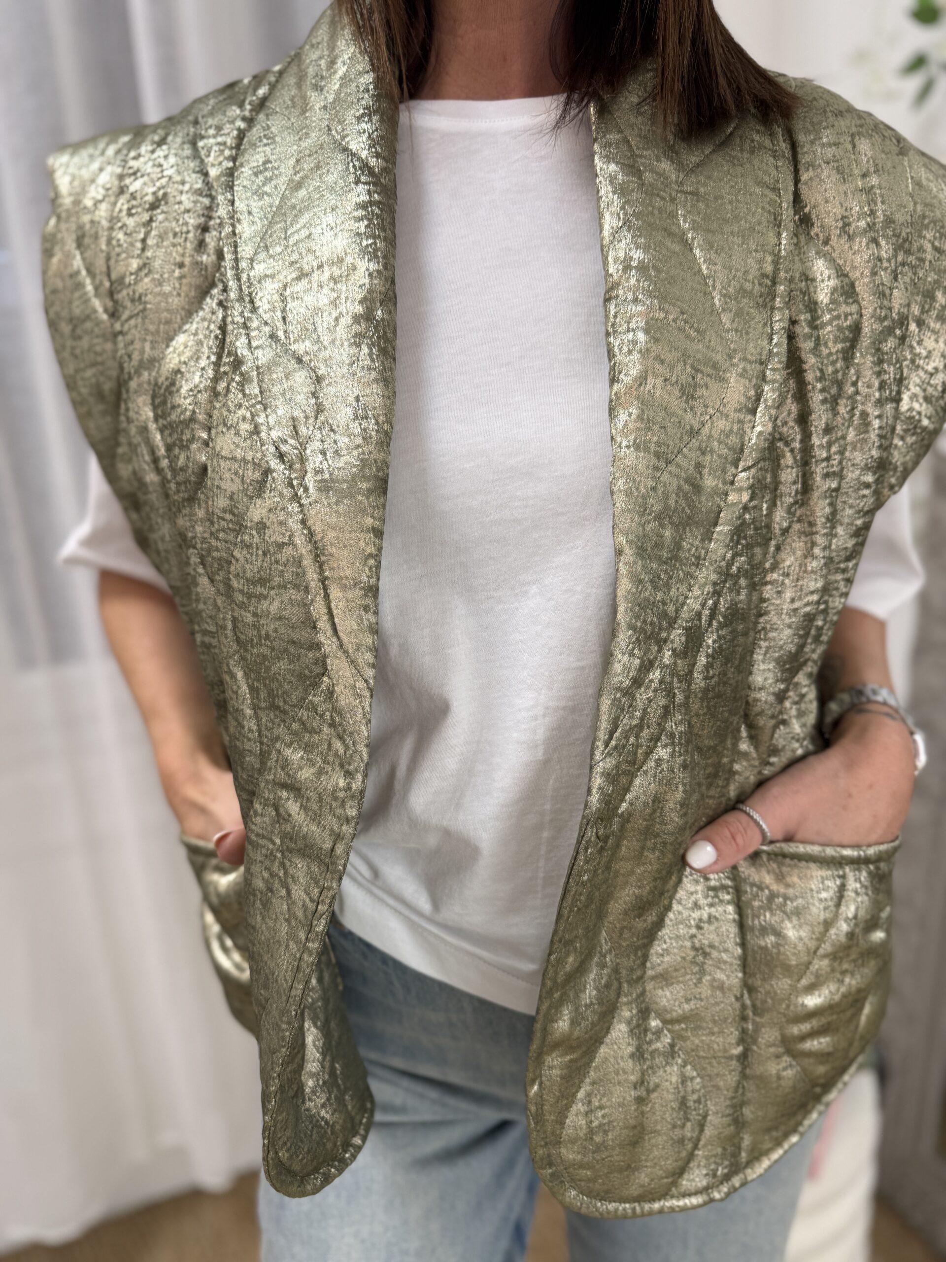 gilet matelassé sans manches kaki brooklyn aokyanos