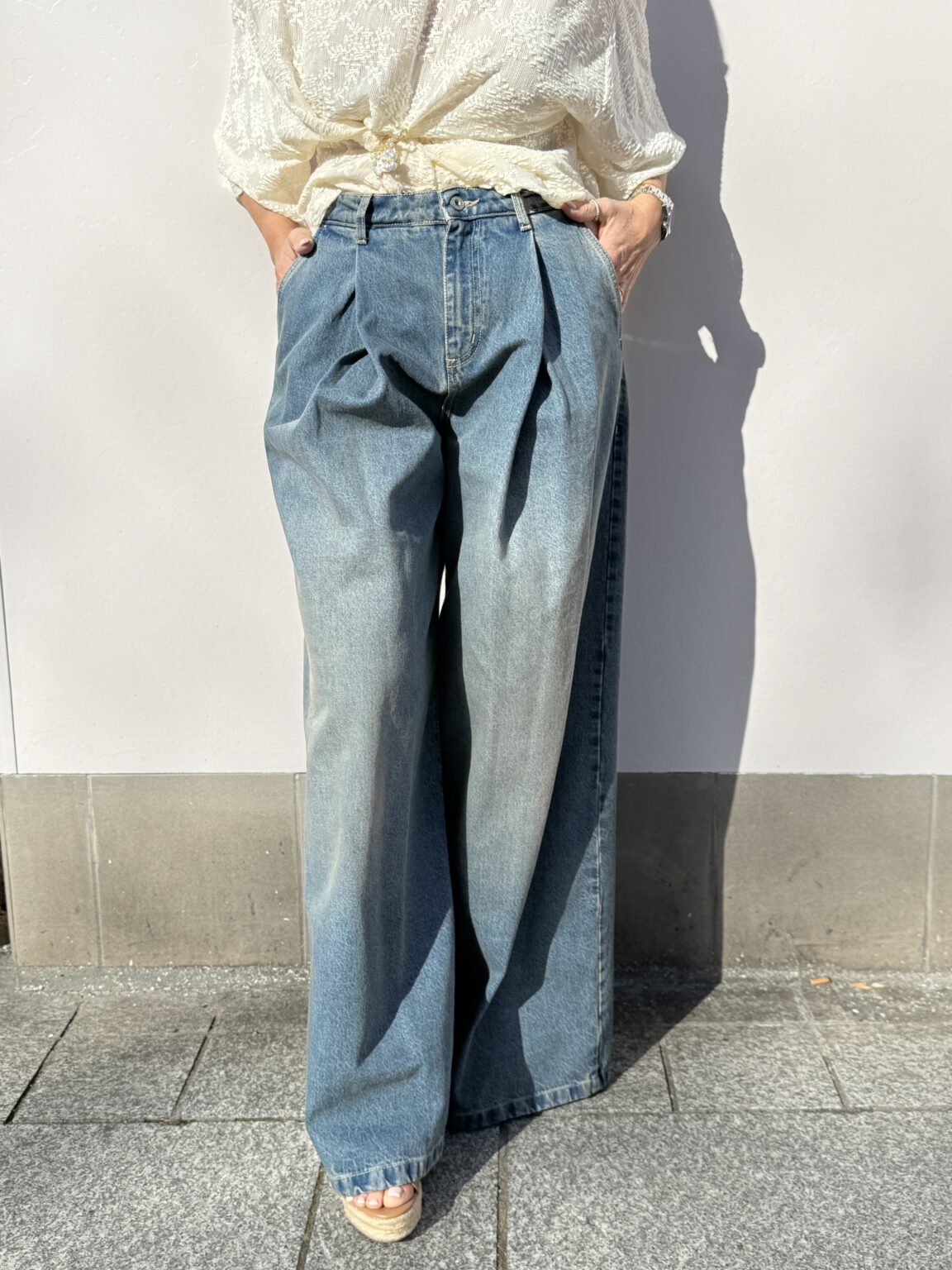 jean large denim bleu délavé dixie