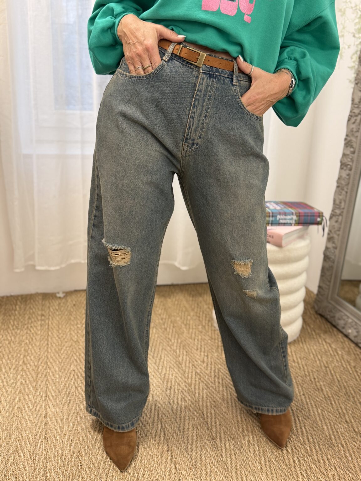 jean large destroy denim vintage kikisix