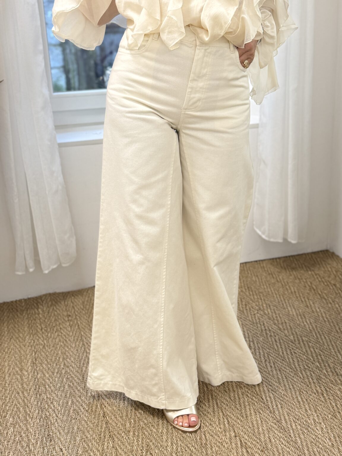 top ajusté col rond marron