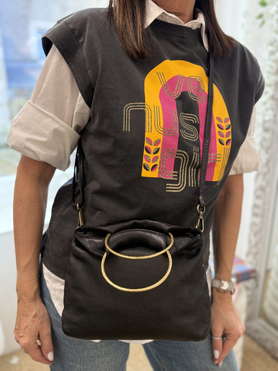 sac à main noir rox biba