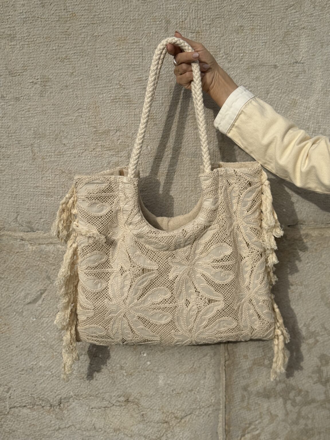 sac à main en dentelle crochet philia loft