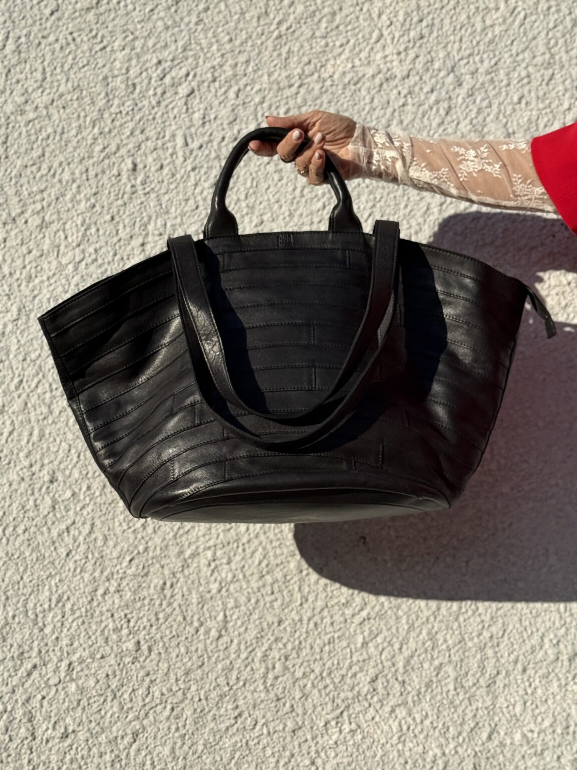 sac bandoulière en cuir tressé noir lewisburg biba