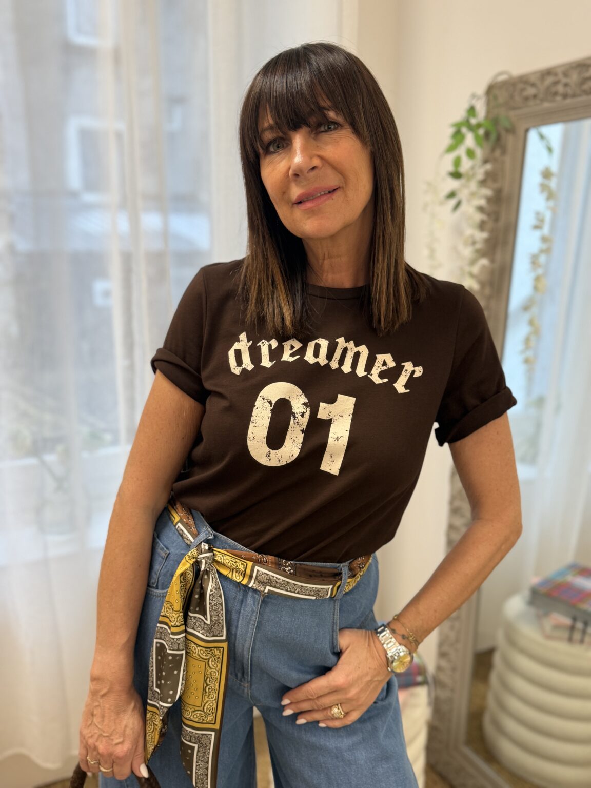 t shirt "dreamer 01" marron souvenir