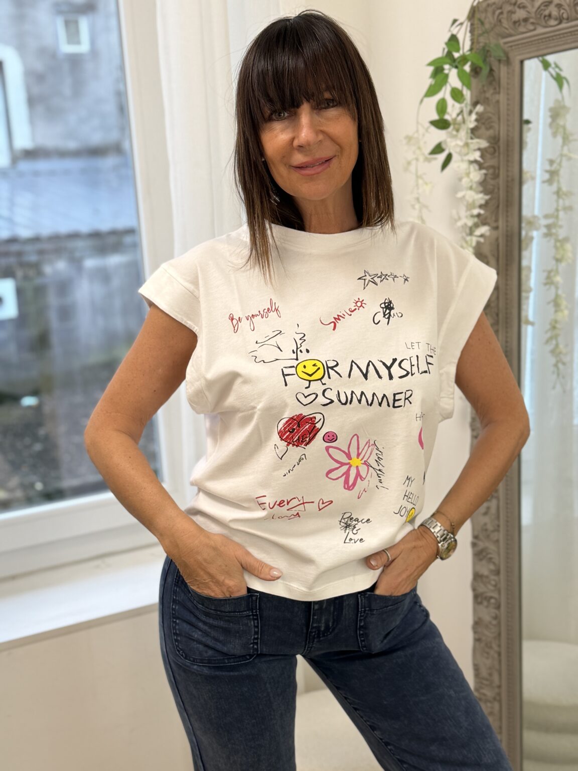 t shirt blanc imprimé message