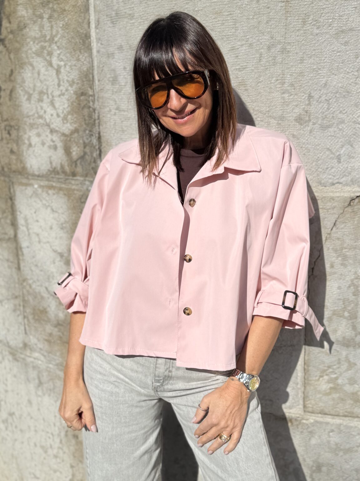 trench crop rose poudré