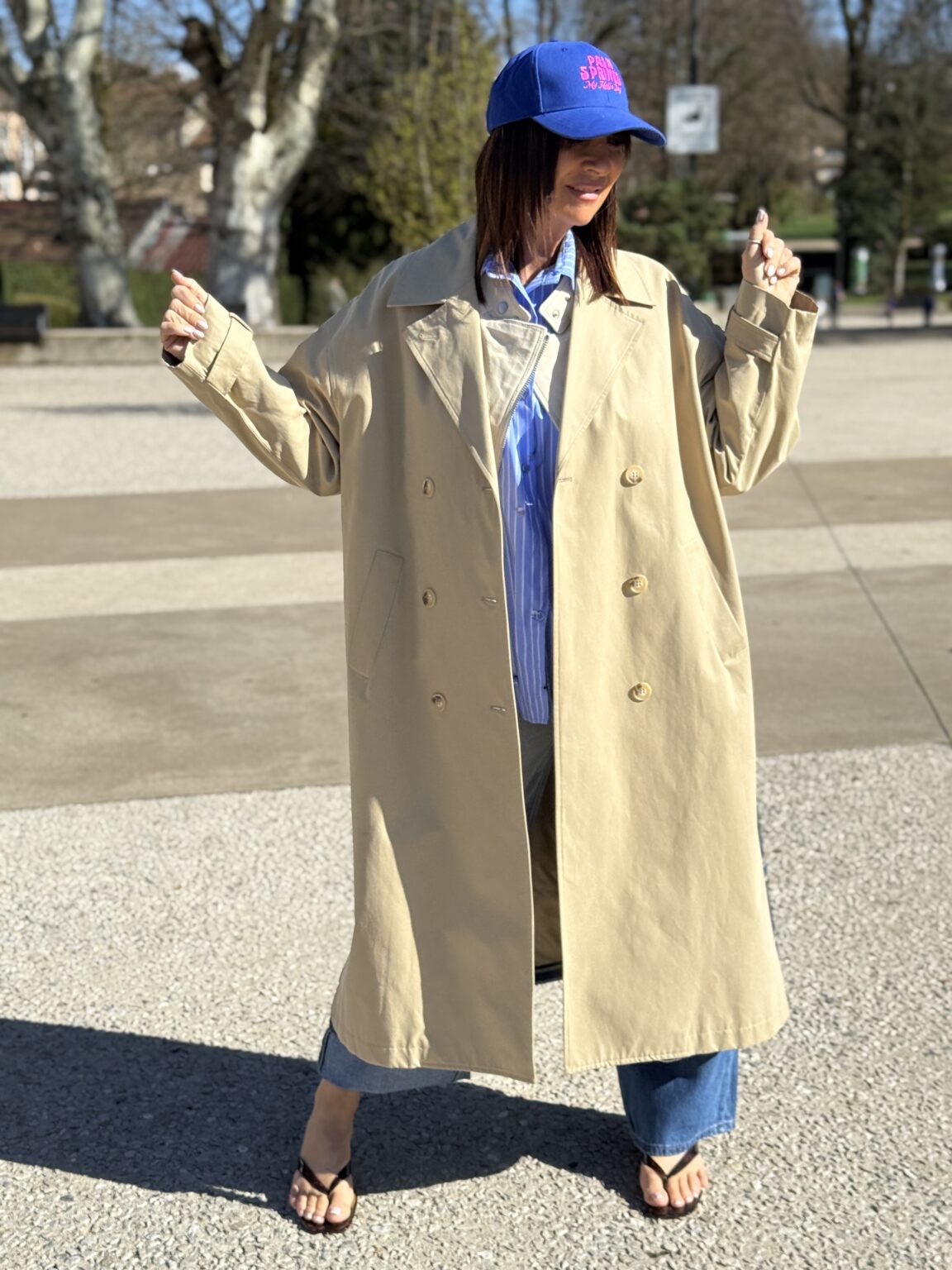 trench fluide imprimé dos carreaux camel dixie