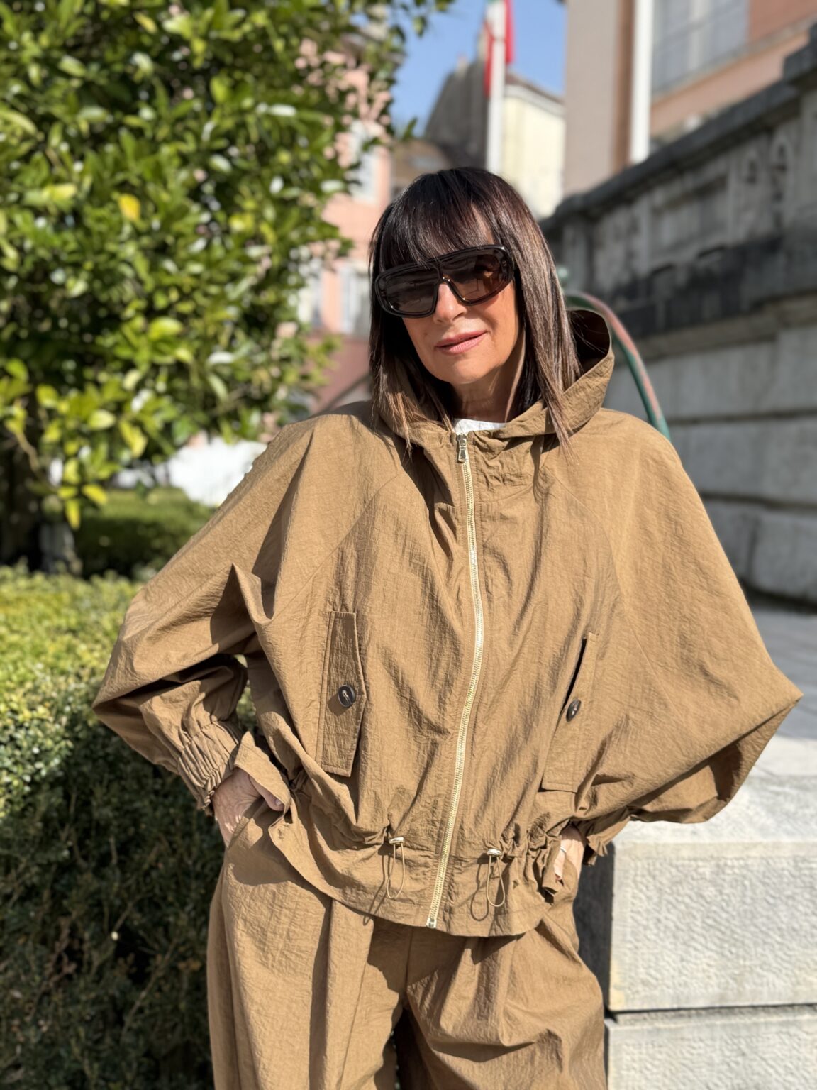 veste à capuche camel style casual chic kikisix