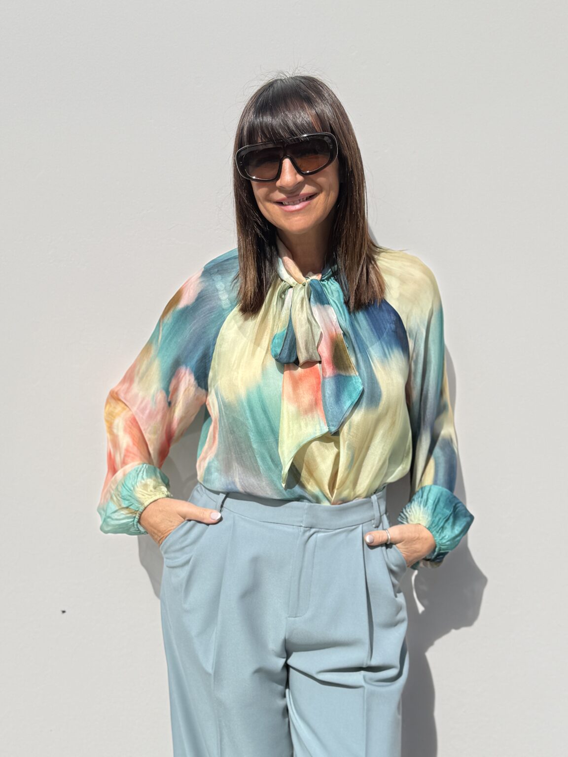 blouse imprimée fluide aux tons pastels dixie