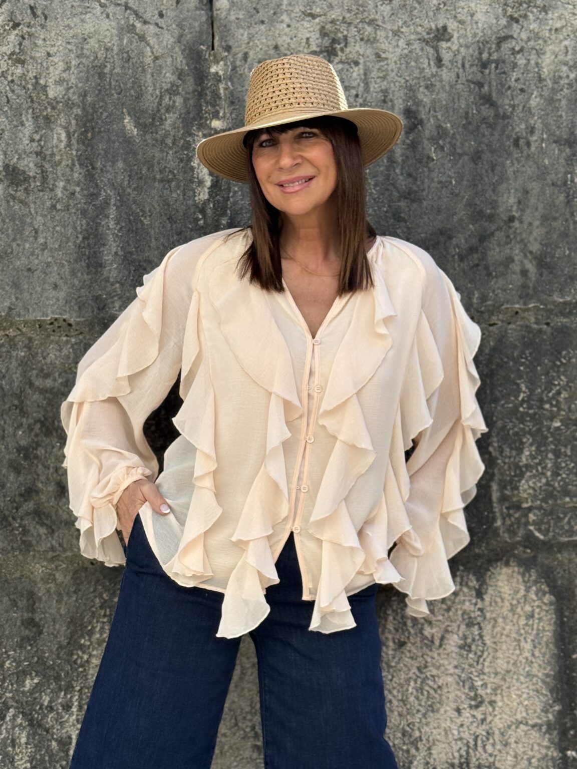 blouse poudrée fluide à volants esprit romantique la petite Étoile