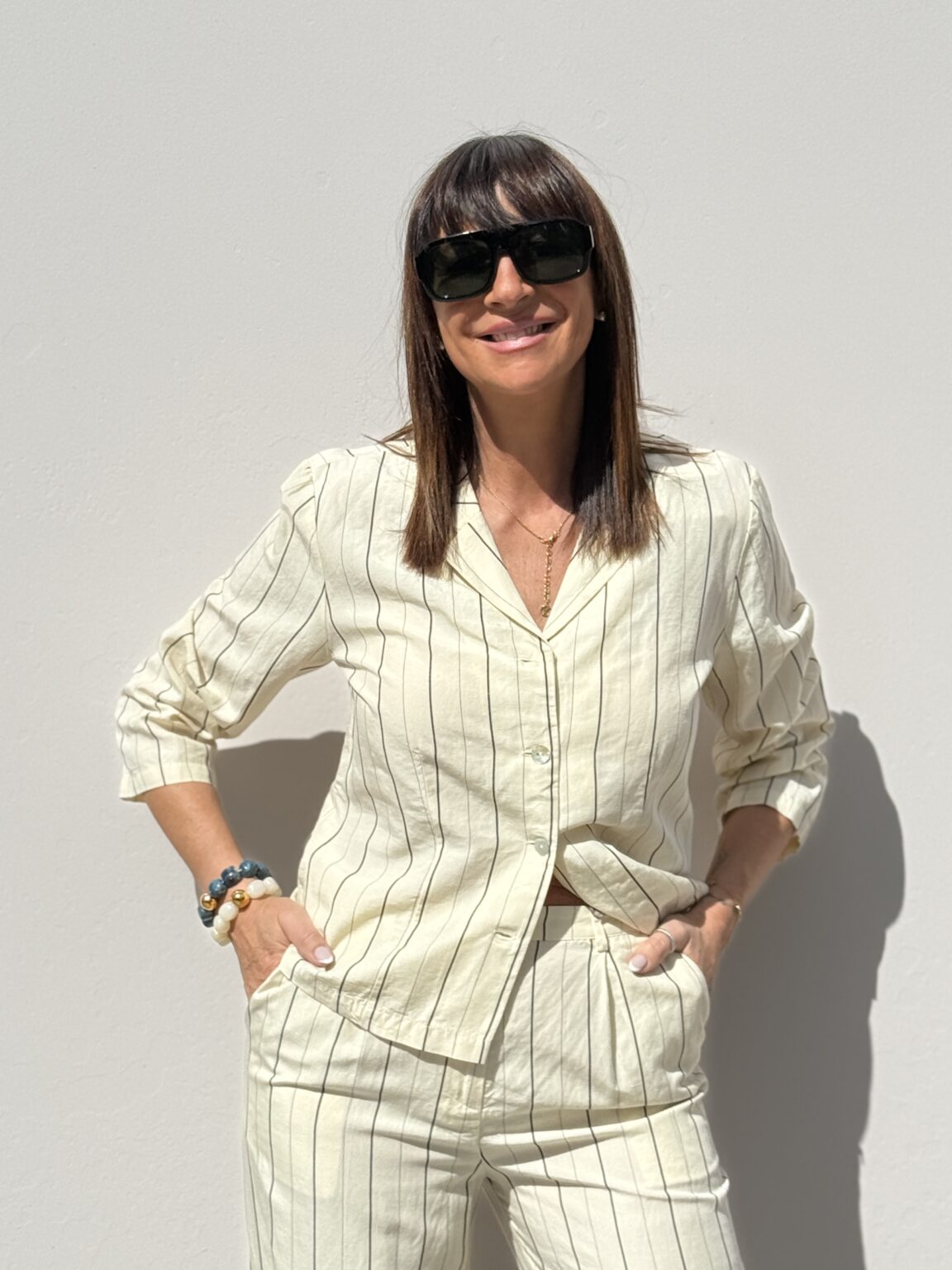 chemise blanche fluide à rayures élégantes nice things