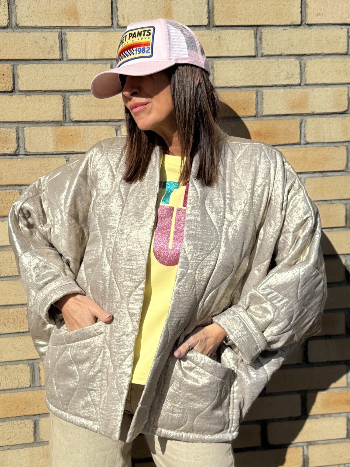 veste matelassée métallisée doré gold aokyanos