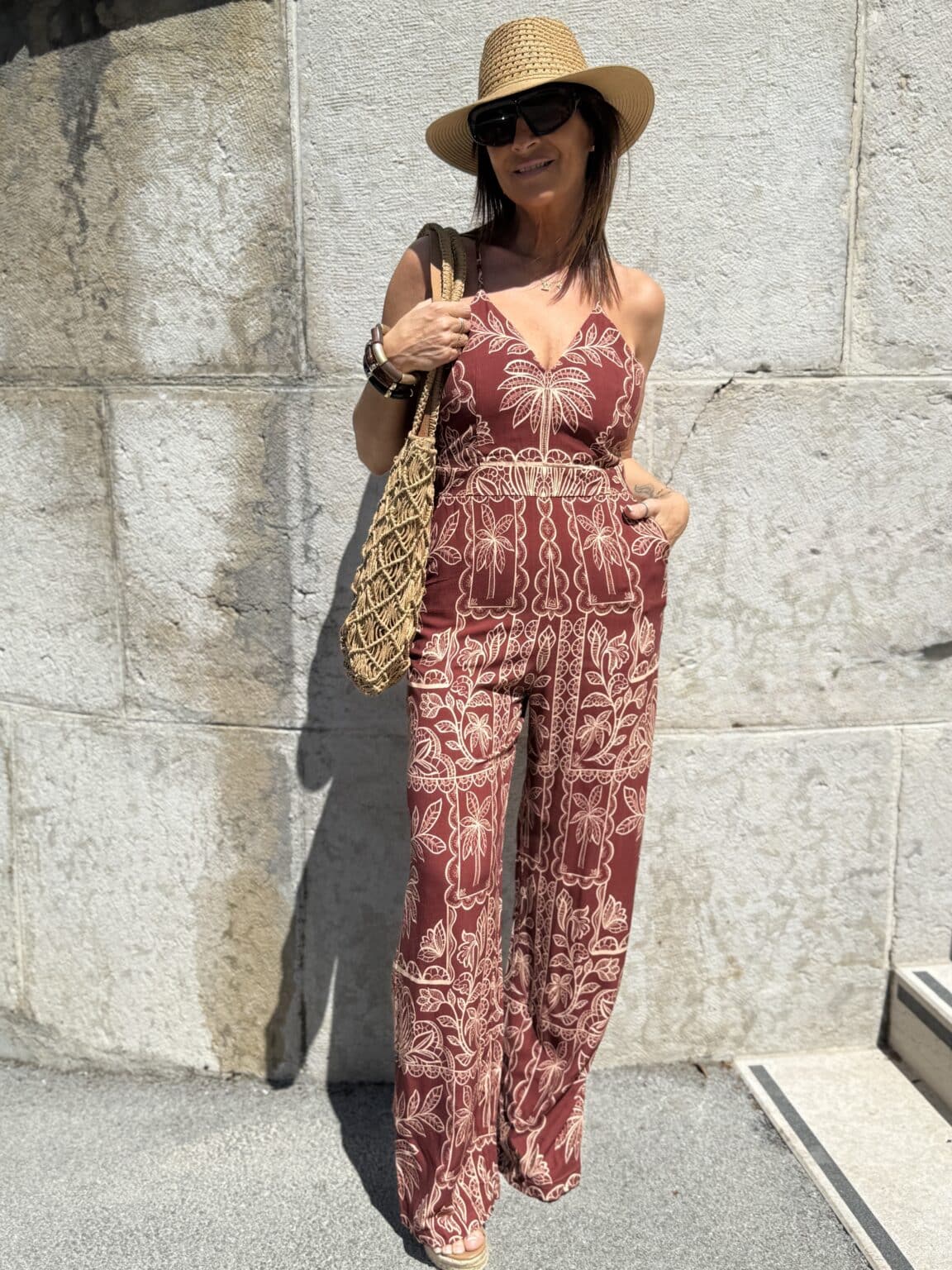robe longue imprimée terracotta dos croisé la petite Étoile (ted)