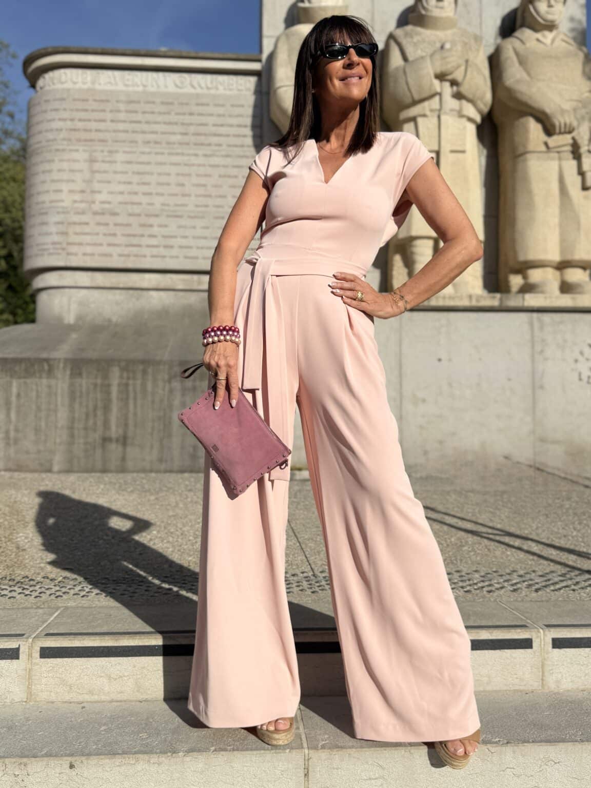 combinaison longue rose poudré meme road (amb)