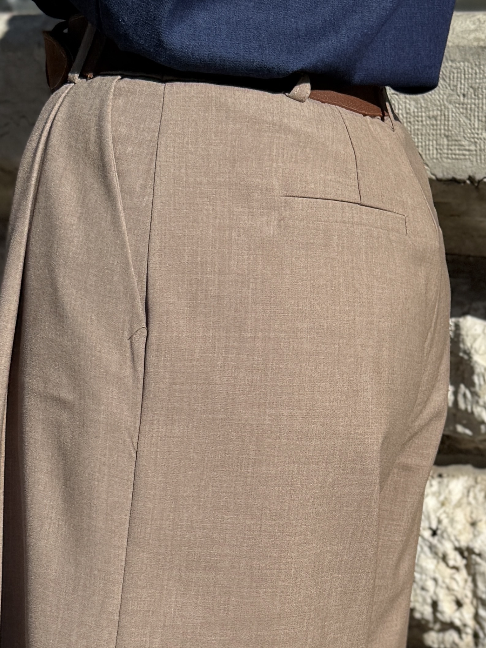 bermuda fluide large camel kikisix