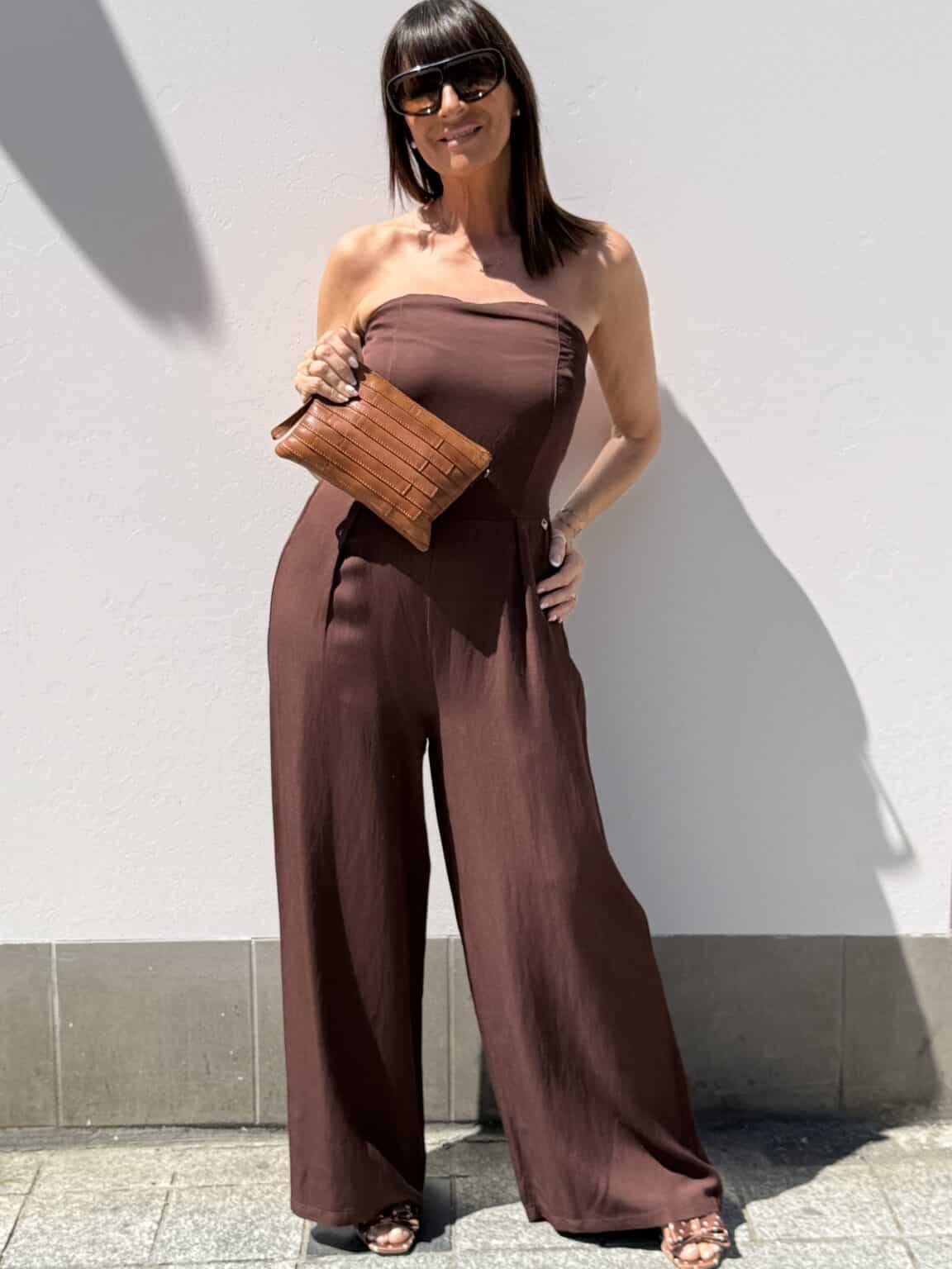 combinaison bustier fluide moka meme road
