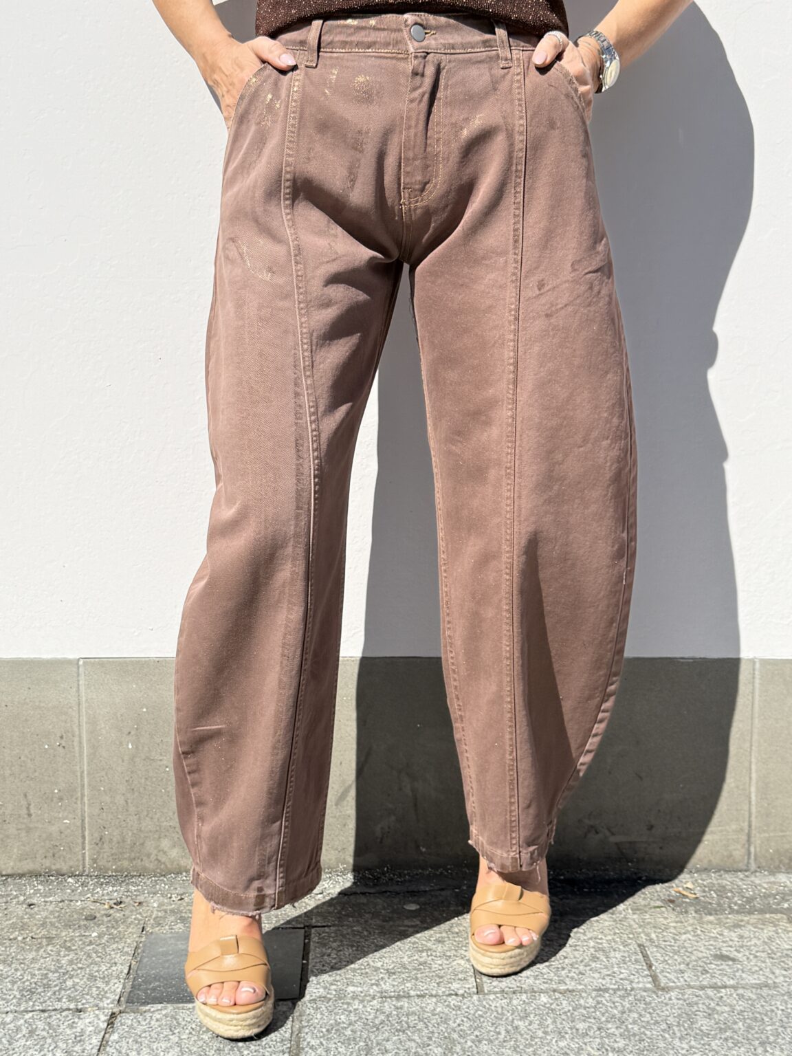 top manches courtes irisé marron la petite etoile amb