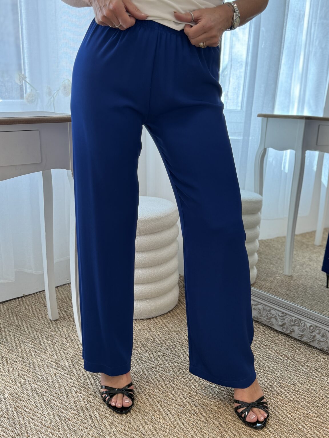 pantalon fluide bleu électrique impÉrial
