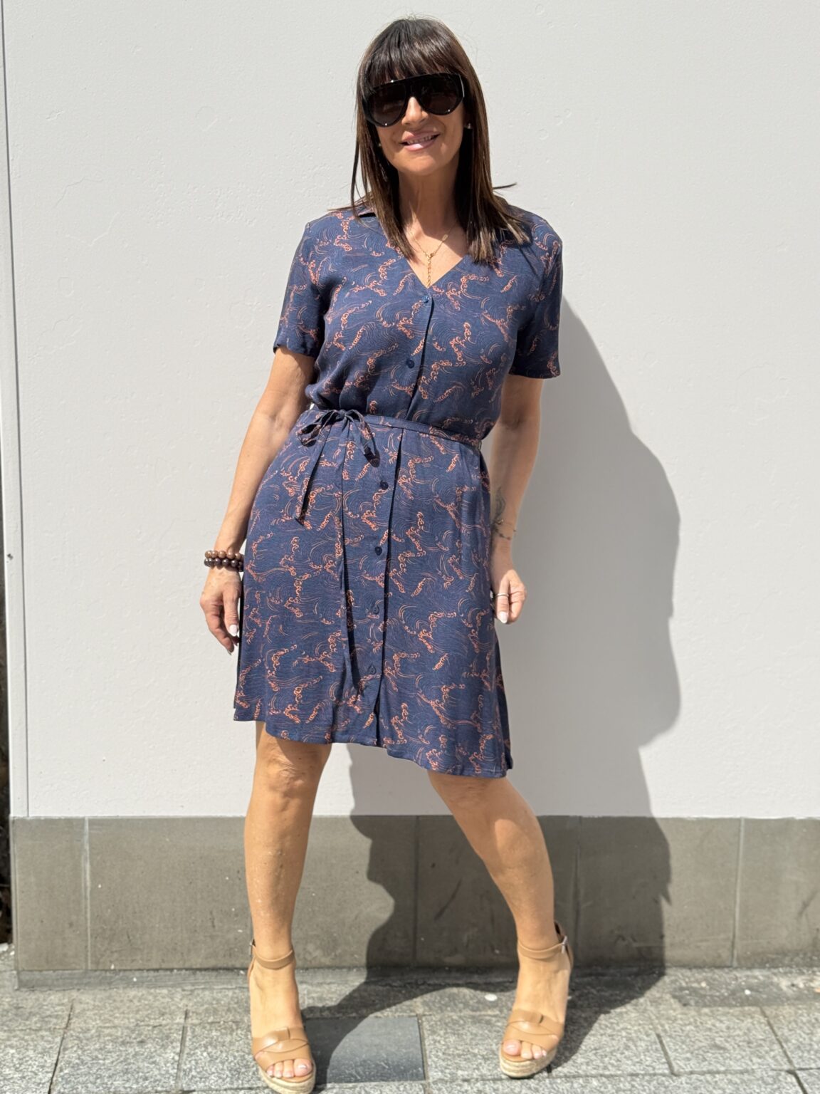 robe chemise courte imprimée marine nice things