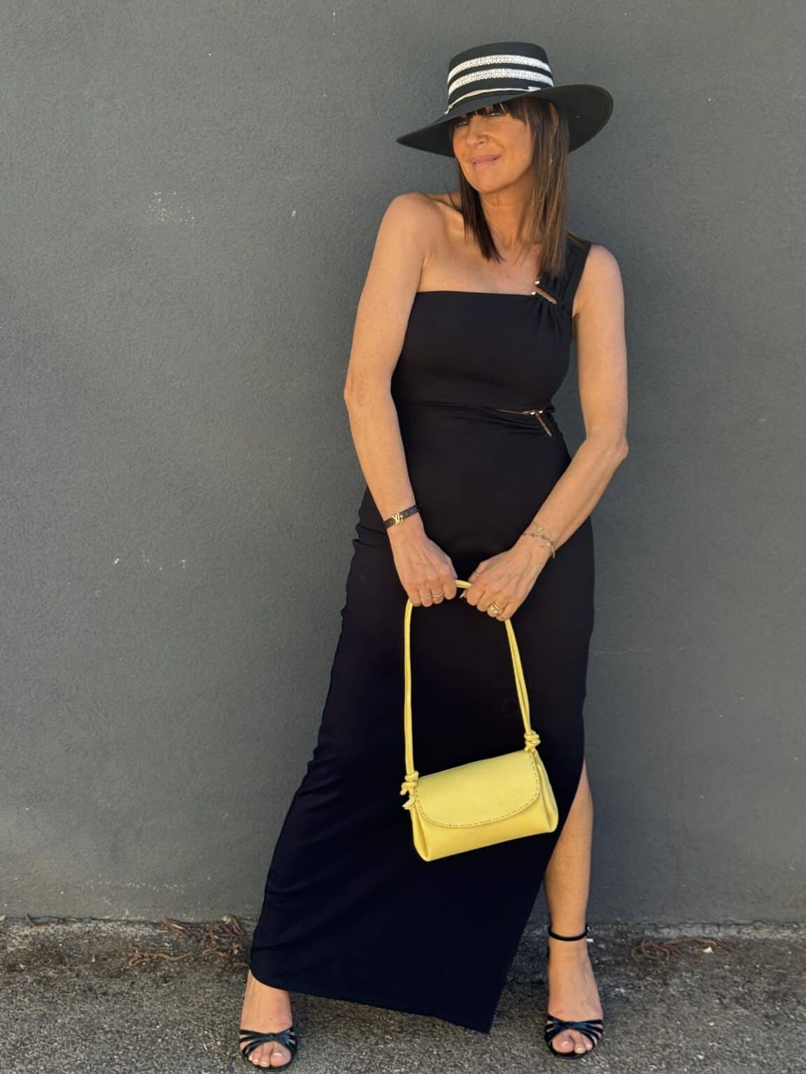 robe midi noir bretelles asymétrique bsb (ted)