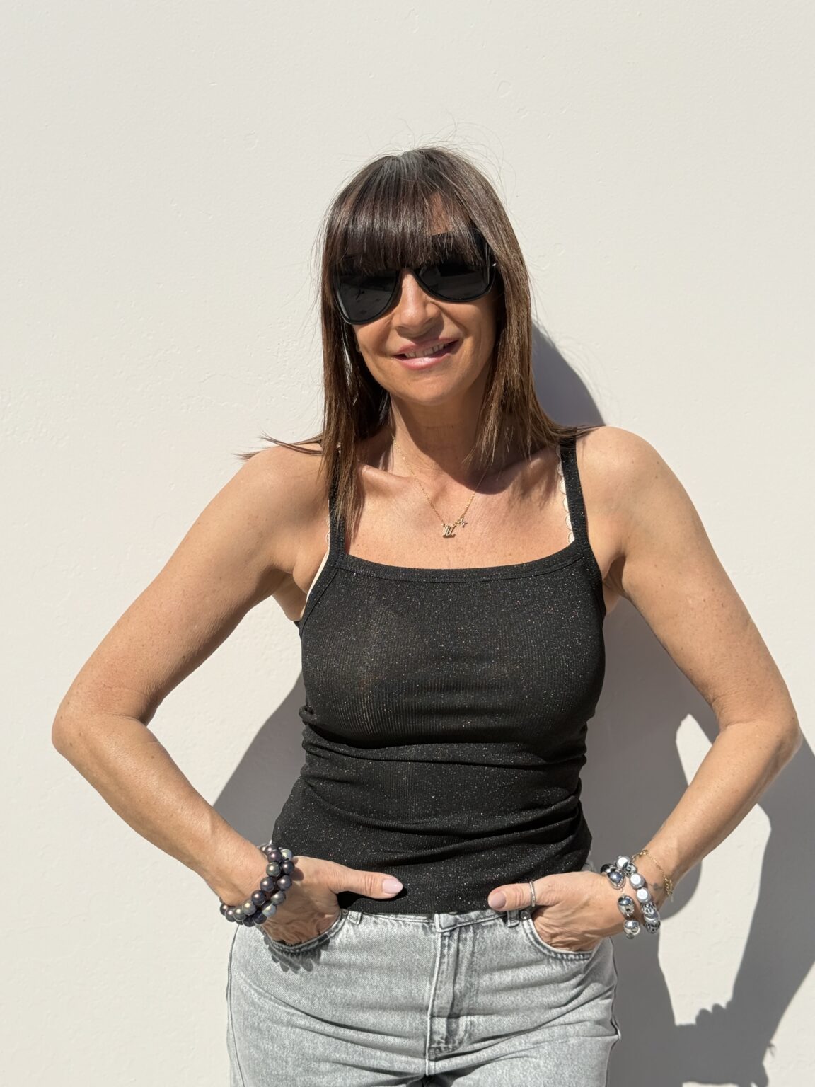 top débardeur à fines bretelles côtelé noir souvenir