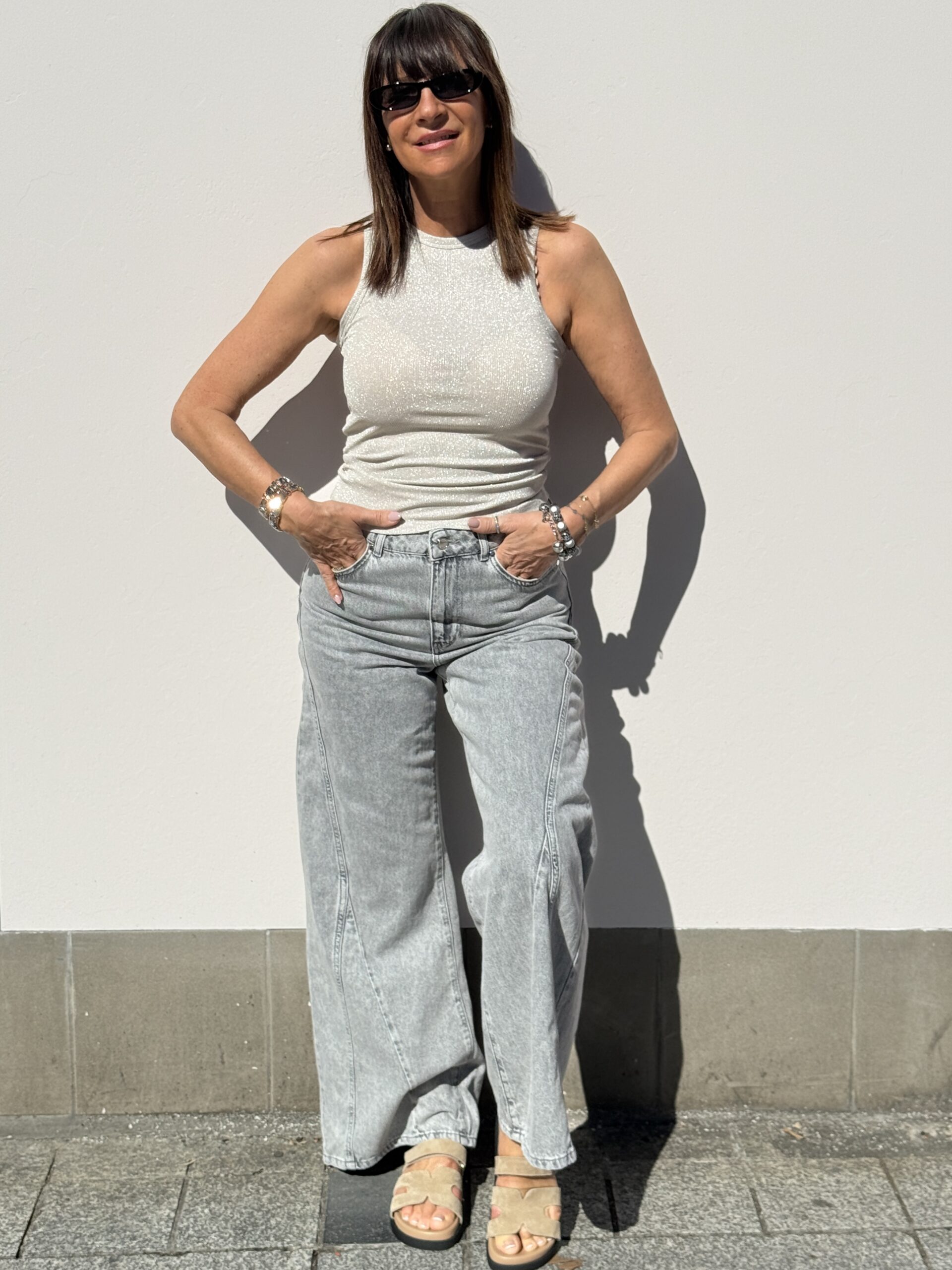 Top débardeur côtelé gris SOUVENIR - SOUVENIR - La Petite Mod'elle