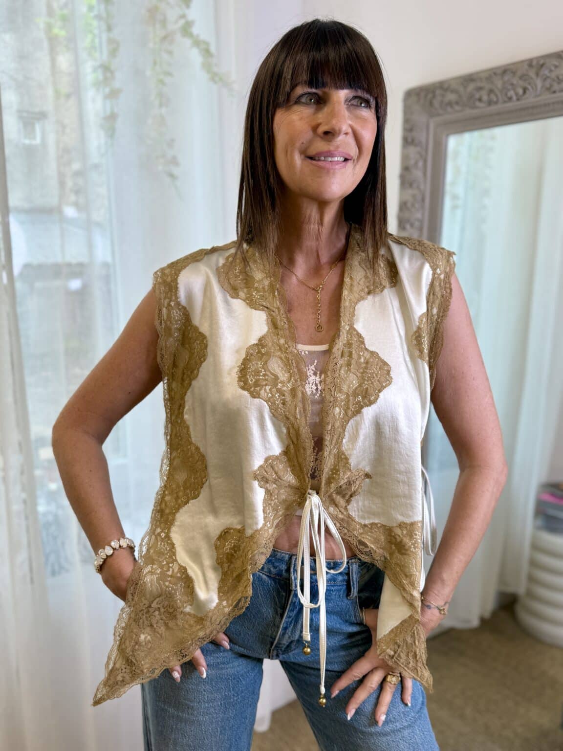 top / gilet fluide dentelle philia loft (amb)